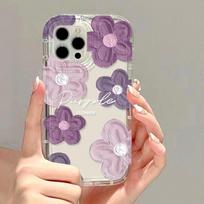 Oil Painting Flower Phone Case For iPhone 11 Case iPhone 12 13 16 14 15 Pro Max 7 6 8 Plus XR XS X SE Shockproof Soft Back Cover For iPhone 16 Pro