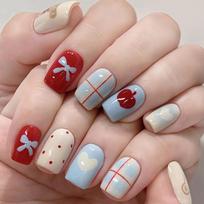 Square Press on Nails Glossy Designs Fake Nails Stick on Nails in 12 Sizes French Nails Tips for DIY Nail Art Decors gray