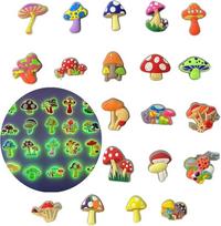 Jibbitz Mushrooms 3D Glow in the Dark 20pcs Crocs Shoe Accessories Decoration 5 įvairiaspalvis