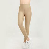 Women's High Waist Pearlescent Nude Yoga Pants - Shark Skin, Hip-Lifting, Skin-Friendly XS smėlinė