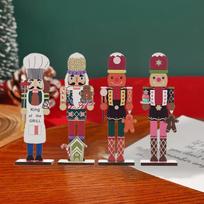 4pcs Wooden Nutcracker Soldier Pendant Xmas Tree Hanging Ornament Christmas Decoration For Home Natal New Year Gift 4pcs