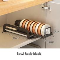 1/2 Tier Pull-out Bowl Dish Drying Rack Drainer with Drainboard Kitchen Sink Cabinet Cupboard Organizer Plate Tableware Storage black