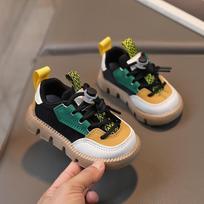2-6 years old baby toddler shoes foot length 13-18cm children's shoes Korean version color matching fashion leather shoes trendy non-slip sports shoes 30 ruda