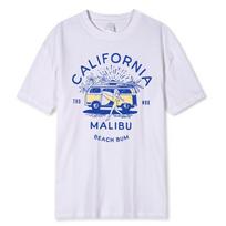 California Malibu Beach Bum Prints Printing Clothes Men Oversize T Shirt Summer Comfortable Casual T-Shirt Cotton Tee Shirt M