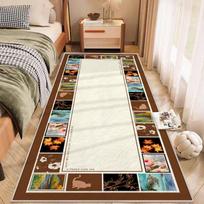 American Style Imitation Cashmere Bedside Carpet: Durable, Non-Slip, and Perfect for Autumn/Winter Atmosphere in Living Rooms or Bedrooms 60 x 160 cm brown