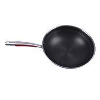 Nerūdijančio plieno keptuvė, tolygiai įkaistanti, apvalus dugnas, ekologiška, maisto gaminimo keptuvė, virtuvės reikmenys 32cm/12.6in