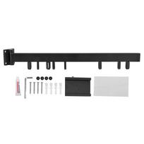 Clothes Drying Rack Stainless Steel Wall Mounted Retractable Laundry Rack Nail Free Room black
