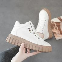 Platforminiai batai moterims Batai Oda Nėriniai Žieminiai Laisvalaikio Batai Moterims Vienspalviai Ankle Boots Drobė Apvalus Pirštas Moteriški Batai 35 white