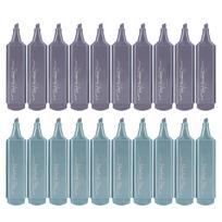 20Pcs Metallic Highlighter Set Odor Free Anti Rolling Design Colored Highlighters for Instruction gray