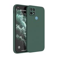 Case for Redmi 10A 10C 9C Nfc Coque Lens Protection Shockproof Square Redmi 10A 9C Nfc Matte Silicone Cases Funda Redmi 10A tamsiai žalia spalva
