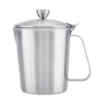 Stainless Steel Milk Frothing Pitcher Coffee Cup Mug with Cover & Measurement (500ml) white