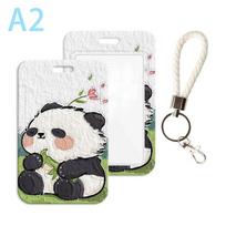 Anime Cute Panda Card Set Lanyard For Keys Mobile Phone Hang Rope Keycord Id Card Badge Holder Keychain Diy Lanyards Gift