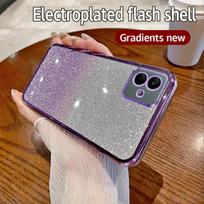 For Samsung Galaxy A05 Case Samsung SM-A055F, SM-A055M Phone Case Shiny Glitter Plating Silicone Camera Lens Soft Back Cover For Galaxy A05 gray