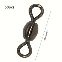50 pieces of figure-of-eight rings, connectors, Japanese swivels, fishing supplies, fishing gear accessories A black