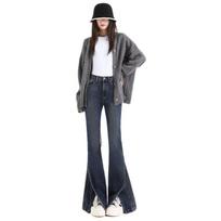 Women's Autumn and Winter Micro-flare Jeans for Women In Autumn and Winter High Waist Slim Horseshoe Pants for Women In Autumn and Winter XS