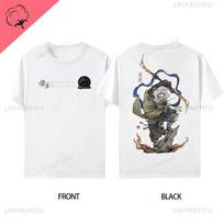 Men's Hot-selling Black Myth Wukong Sun Wukong Front Back Pattern Cotton Tshirt Wukong Game Clearance Tee Short Sleeved S armijos žalia spalva