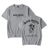Junior H Las Flores Tee Sad Boyz Tour Merch Print T-shirts Summer Women Man Fashion Casual Short Sleeve S smėlis