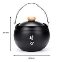Alocs Outdoor Camping Pot - Outdoor Camping Non-stick Pot, Portable Foldable Handle, Suitable for Open Fire 225mmx205mm juoda