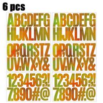 1Set/6pcs 3 inch rainbow gold letter sticker birthday flag DIY party party school decoration large bronzing letter sticker 6pcs orange