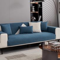 All-Season Non-Slip Gray Chenille Sofa Cushions & Backrests - Modern, Light Luxury Design 70*70cm mėlyna