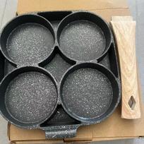 Non-Stick Four-Hole Frying Pan for Burgers, Eggs, and Pancakes