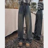 Women's High-Waist Wide-Leg Jeans: Hong Kong Style, Loose Fit, Spring/Summer, All-Match, Floor-Length. L