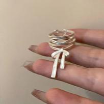 Ballet-Inspired Bow Ribbon Adjustable Open Ring: Unique High-End Design for Women