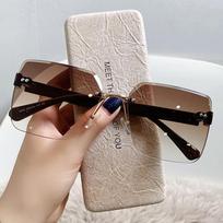 Rimless Sunglasses, Women'S Summer Sunglasses, Tide Big Face, Thin Anti-Ultraviolet Sunglasses