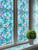 3D Vitražinis PVC Langų Plėvelė - Statiškai prilimpanti, Termoizoliacinė, Blokuojanti UV spindulius, Privatumo danga namams, biurui, stiklinėms durims 30x100 cm