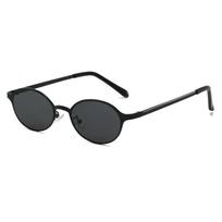 Hong Kong-Style Old Money Style Sunglasses Women'S High-End Sense Retro Oval Metal Frame Glasses Sunglasses Men