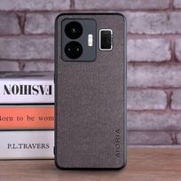 Case for Realme GT Neo 5 GT3 GT 3 5G Coque Luxury Textile Leather Skin Soft Phone Cover Funda for Oppo Realme Gt Neo 5 Case Capa Realme GT Neo 5 tamsiai pilka spalva