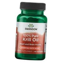 Grynas krilių aliejus, 100% Pure Krill Oil, Swanson 60 minkštųjų kapsulių (67280007) 60softgels