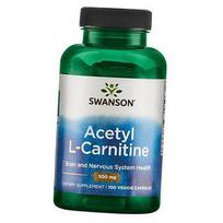 Acetil L-karnitinas kapsulėse, Acetyl L-Carnitine, Swanson (72280025) 100vcaps
