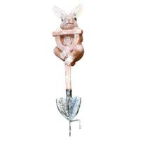 Gyvūno Sodo Statula Varlė Triušis Vėžlys ant Kastuvo Dervos Ornamentas Gėlių Vazono Įdėklas Gyvūno Figūrėlė Bonsai Dekoravimui Lauko Gėlyno Rabbit