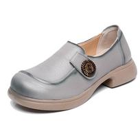 Cowhide Leather Ballet Flats Womens Low Heels Gray Moccasins Ladies Slip On Chic Loafers Luxury Vintage Dress Shoes High Quality CN 35 pilka spalva