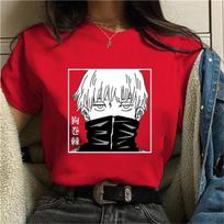 Inumaki Toge Grafiniai Spaudiniai Marškinėliai Moterims Mada Anime Gatvės Stilius Laisvalaikio Apvalia Kaklo Išleidžiami Harajuku Marškinėliai S raudona