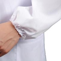Unisex ilgomis rankovėmis baltas laboratorinis chalatas dirbtuvėms ir maisto tvarkymui L/170 white