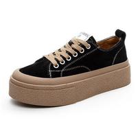 Women's Platform Shoes Luxury Casual Sneakers Tennis For Women Trend 2024 Comfortable Black Canvas Outdoor Fashion Walking Shoes 40 juoda