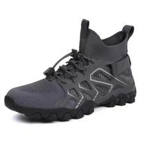Men's Shoes 2024 Autumn Upstream Shoes Non-slip New Breathable Hiking Elastic Lightweight Outdoor Hiking Sneakers Leisure Shoes 39 pilka spalva