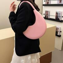 Folded Bag Women'S Spring Tide Retro Casual Cloud Bag Simple Messenger Hand Bag rožinė