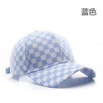 Autumn and winter Korean version of Japanese tide checkerboard baseball cap outdoor sports women's sunscreen sunshade cap men's tide hat Adjustable mėlyna
