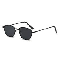 Metal Retro Sunglasses Tide Take Anti-ultraviolet Hong Kong Wind Personality Male Gold Thin-rimmed Sunglasses Female Driving Mirror. juoda