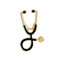 Mini Stethoscope Brooch Pins Pink Green Gun Black Collar Corsage Doctors Nurse Medical Jewelry Accessories Clothes Decor Gifts gold