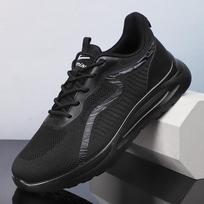 Huili men's shoes 2025 autumn new sports shoes versatile fashion trendy shoes breathable casual shoes sports running shoes men 38 black