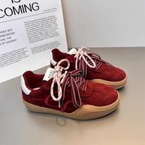 Zhao Zhaoyi same red German training shoes women's shoes platform 2025 spring and autumn new retro embroidered casual sports shoes 35 raudona