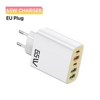 USB Fast Charger 5 Ports PD Type C Quick Charge Phone Charger Adapter for IPhone 16 15 Pro Samsung Xiaomi Huawei USB C Wall Charger EU Plug balta