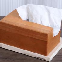 Facial Tissue Case Napkin Dispenser Wooden Ornament Paper Storage Box Holder E beige