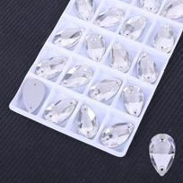Water Drop-Shaped Flat-Bottom Crystal Glass Hand-Sewn Drill Ab Colorful Drill Diy Hand-Sewn Drill, Clothing And Shoes Sewn Drill 10 * 14Mm 36pcs/bag balta