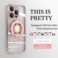 2 in 1 Luxury Plating Invisible Stand Mac Safe Case for Magsafe IPhone 13 12 14 15 Pro Max Plus 11 15Pro Magnetic Macsafe Cover For iPhone 15 Plus