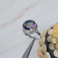 Mystic Topaz Gemstone Ring, Handmade Designer Ring, Gift For her, Boho Ring, Anniversary Ring, 925 Sterling Silver 6
